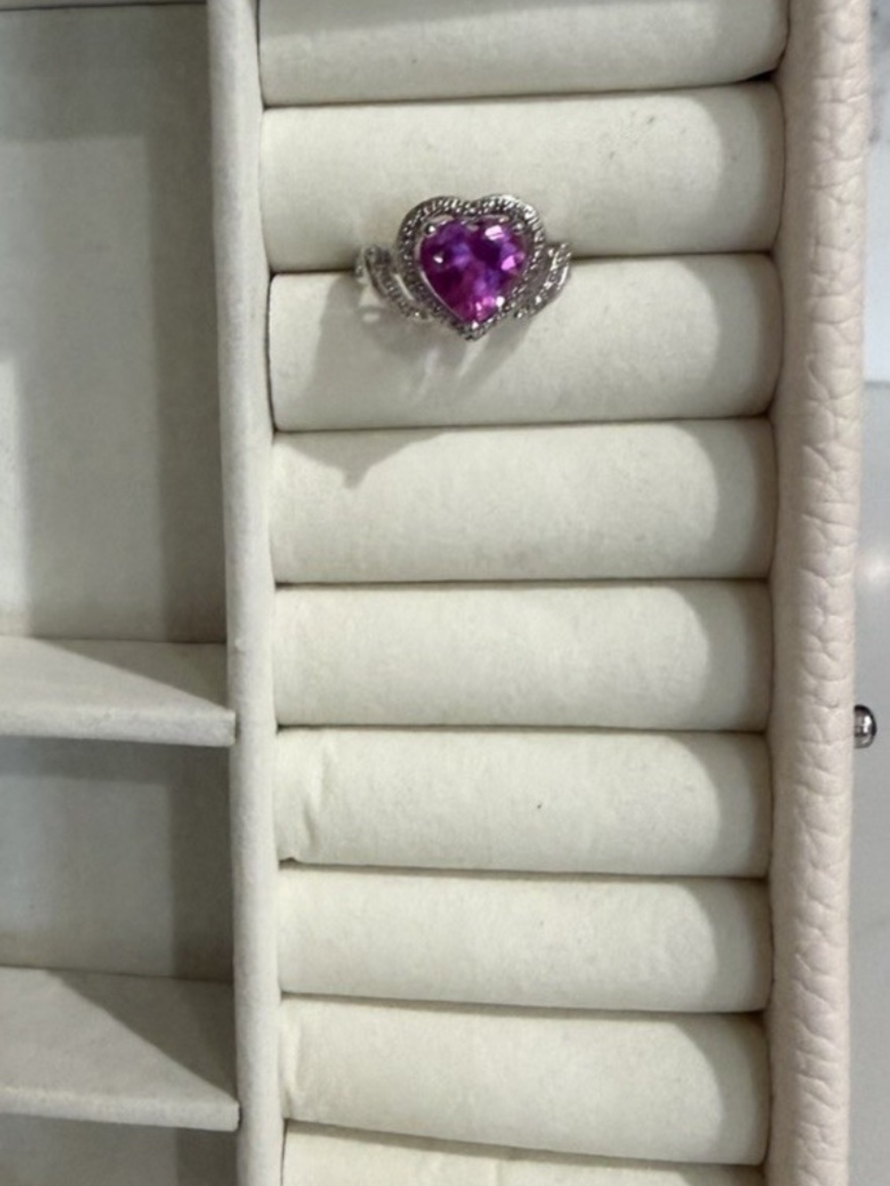 Pink Heart Stone Statement Ring Size 7
